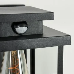 Lampes Vintages & Rétros-hofstein Applique murale d'extérieur Tieva Noir, 1 lumière, Détecteur de mouvement