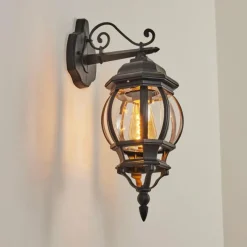 Luminaires Rustiques-hofstein Applique murale d'extérieur Lentua Noir, 1 lumière