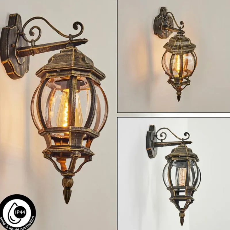 Luminaires Rustiques-hofstein Applique murale d'extérieur Lentua Brun, Or, 1 lumière