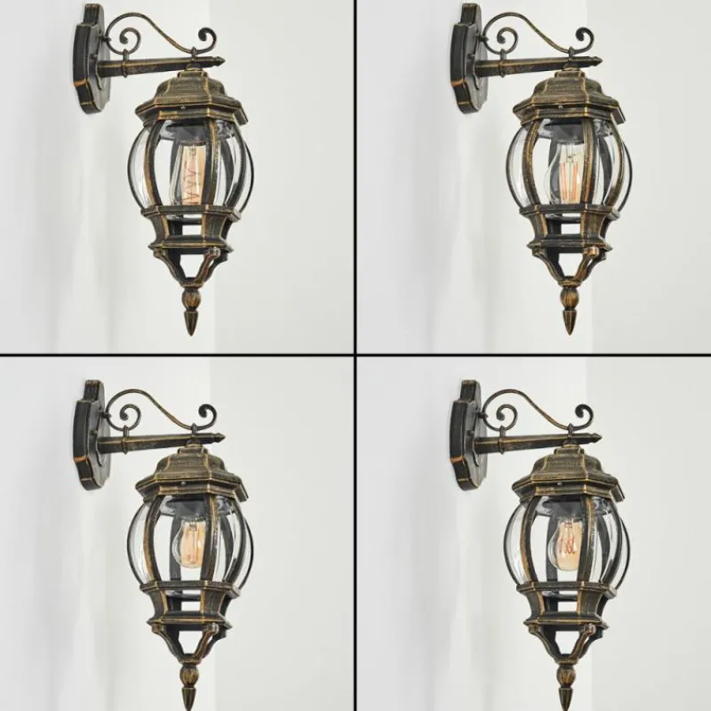 Luminaires Rustiques-hofstein Applique murale d'extérieur Lentua Brun, Or, 1 lumière