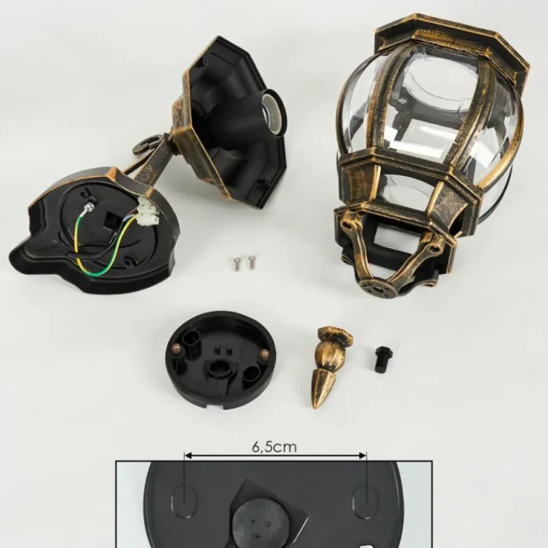 Luminaires Rustiques-hofstein Applique murale d'extérieur Lentua Brun, Or, 1 lumière