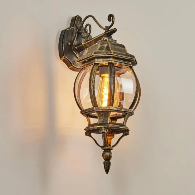 Luminaires Rustiques-hofstein Applique murale d'extérieur Lentua Brun, Or, 1 lumière