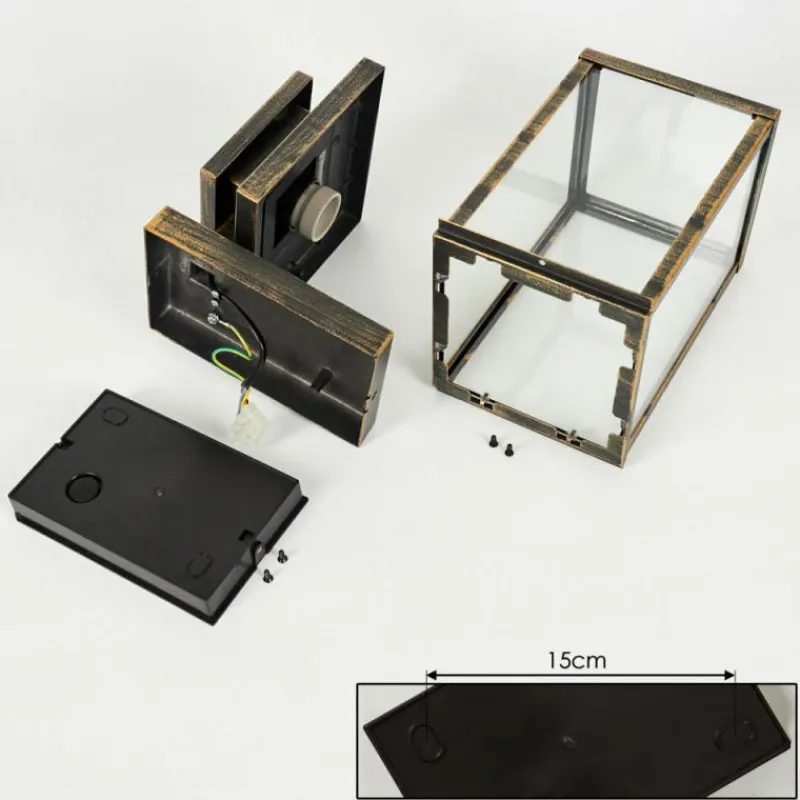 Lampes Dorées-hofstein Applique murale d'extérieur Tieva Brun, Or, 1 lumière, Détecteur de mouvement