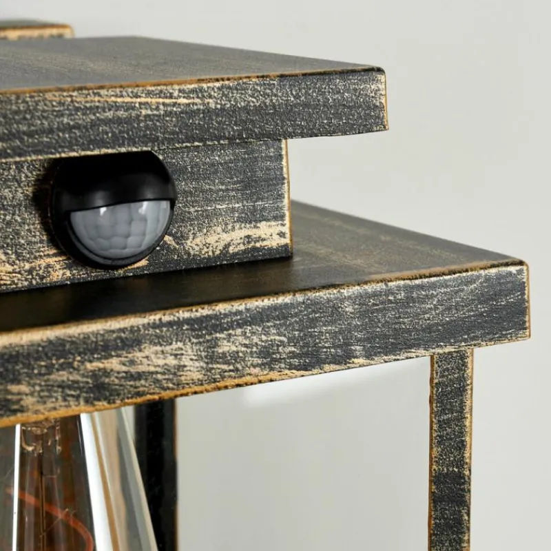 Lampes Dorées-hofstein Applique murale d'extérieur Tieva Brun, Or, 1 lumière, Détecteur de mouvement