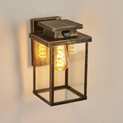 Lampes Dorées-hofstein Applique murale d'extérieur Tieva Brun, Or, 1 lumière, Détecteur de mouvement