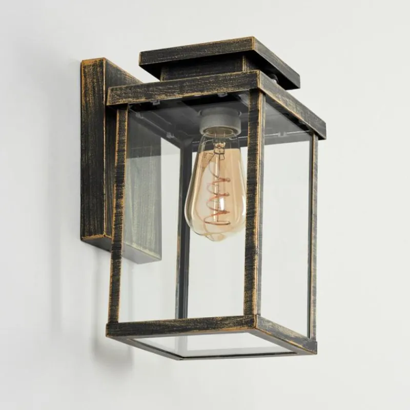 Lampes Dorées-hofstein Applique murale d'extérieur Tieva Brun, Or, 1 lumière, Détecteur de mouvement