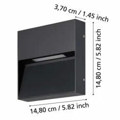 Luminaires Eglo Applique murale d'extérieur Eglo MARUGGIO LED Noir, 1 lumière
