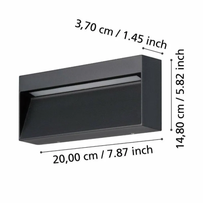 Luminaires Eglo Applique murale d'extérieur Eglo MARUGGIO LED Noir, 1 lumière
