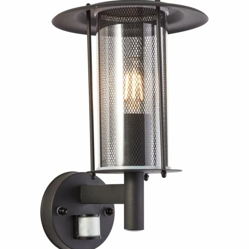 Luminaires Brilliant Applique murale d'extérieur Brilliant Detroit Noir, 1 lumière, Détecteur de mouvement