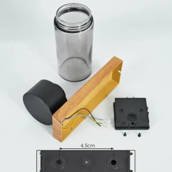 Suspension Verre Fumé-hofstein Applique murale d'extérieur Tabary Brun, Couleur bois, Noir, 1 lumière