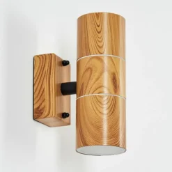 hofstein Applique murale d'extérieur Tenvik Brun, Couleur bois, Noir, 2 lumières