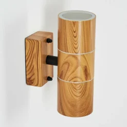 hofstein Applique murale d'extérieur Tenvik Brun, Couleur bois, Noir, 2 lumières