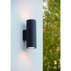 Luminaires Lucide Applique murale d'extérieur Lucide VOLANTIS Noir, 2 lumières