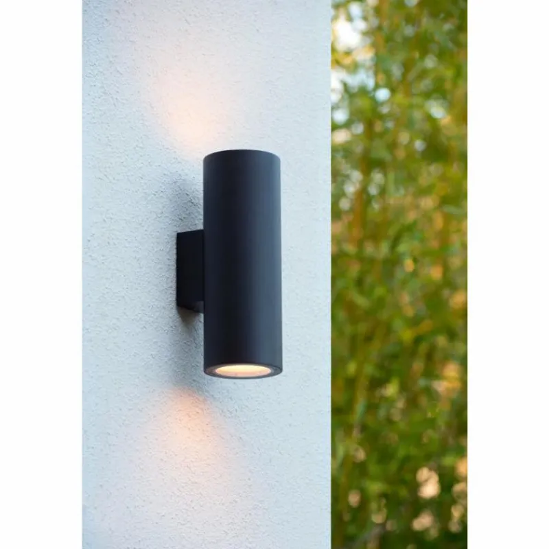 Luminaires Lucide Applique murale d'extérieur Lucide VOLANTIS Noir, 2 lumières