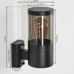 Suspension Verre Fumé-hofstein Applique murale d'extérieur Tolsona Noir, 1 lumière
