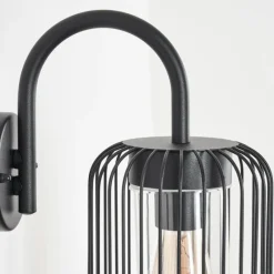 Lampes Vintages & Rétros-hofstein Applique murale d'extérieur Bongle Noir, 1 lumière