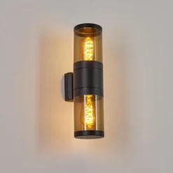 Suspension Verre Fumé-hofstein Applique murale d'extérieur Tolsona Noir, 2 lumières