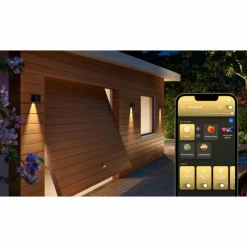 Luminaires Philips Applique murale d'extérieur Philips Hue Resonate LED Noir, 1 lumière, Changeur de couleurs