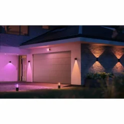Luminaires Philips Applique murale d'extérieur Philips Hue Resonate LED Noir, 1 lumière, Changeur de couleurs