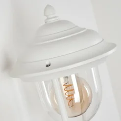 Lampes Vintages & Rétros-hofstein Applique murale d'extérieur Jeannot Blanc, 1 lumière, Détecteur de mouvement