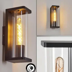 hofstein Applique murale d'extérieur Mataka Noir, 1 lumière