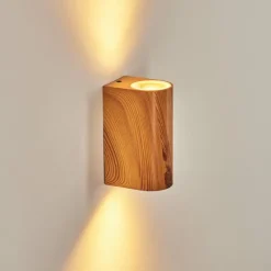 Lampes En Bois-hofstein Applique murale d'extérieur Skaabu Brun, Couleur bois, 2 lumières