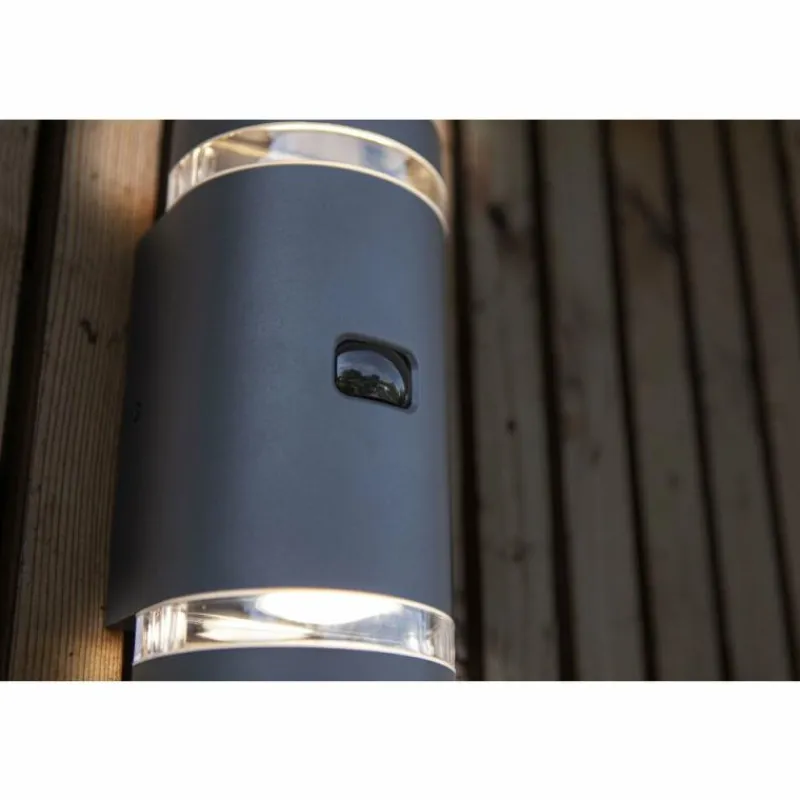 Luminaires Lutec Applique murale d'extérieur Lutec Focus Anthracite, 2 lumières, Détecteur de mouvement