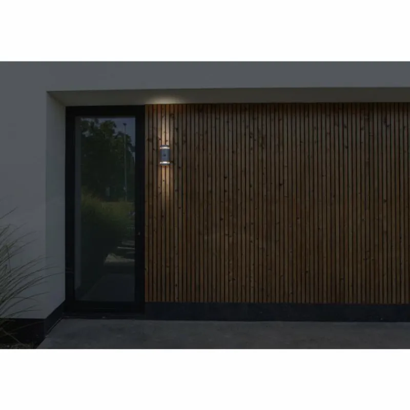 Luminaires Lutec Applique murale d'extérieur Lutec Focus Anthracite, 2 lumières, Détecteur de mouvement