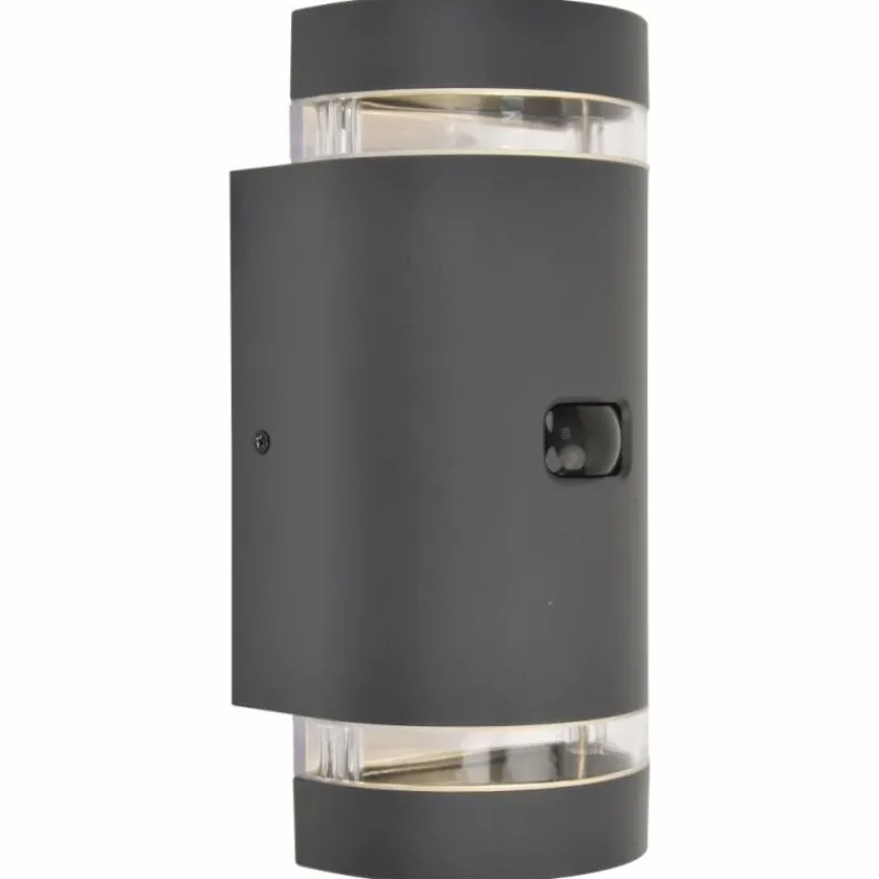 Luminaires Lutec Applique murale d'extérieur Lutec Focus Anthracite, 2 lumières, Détecteur de mouvement
