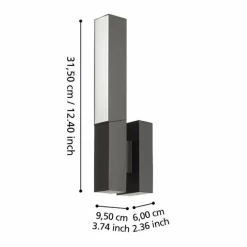 Luminaires Eglo Applique murale d'extérieur Eglo UGENTO LED Noir, 2 lumières