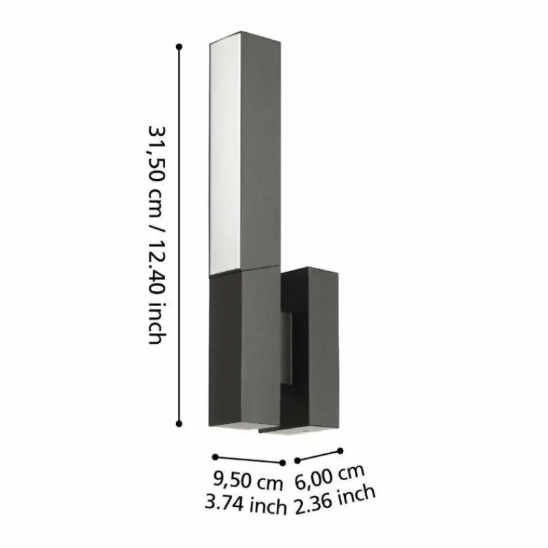 Luminaires Eglo Applique murale d'extérieur Eglo UGENTO LED Noir, 2 lumières