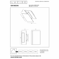 Luminaires Lucide Applique murale d'extérieur Lucide SWINDON LED Noir, 1 lumière