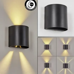 hofstein Applique murale d'extérieur Arteaga LED Noir, 1 lumière