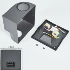 hofstein Applique murale d'extérieur Lolog Anthracite, 2 lumières