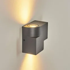 hofstein Applique murale d'extérieur Lolog Anthracite, 2 lumières