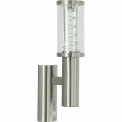 Luminaires Eglo Applique murale d'extérieur Eglo TRONO STICK Acier inoxydable, 2 lumières, Détecteur de mouvement