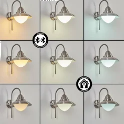 hofstein Applique murale d'extérieur Gielas LED Nickel mat, 1 lumière