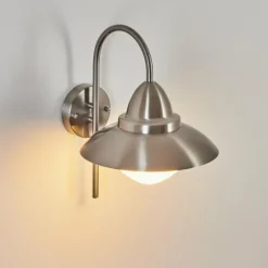 hofstein Applique murale d'extérieur Gielas LED Nickel mat, 1 lumière