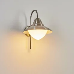 hofstein Applique murale d'extérieur Gielas LED Nickel mat, 1 lumière