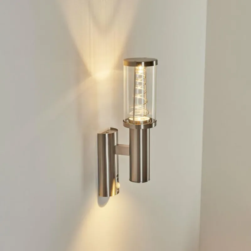 hofstein Applique murale d'extérieur Natalia Acier inoxydable, 2 lumières