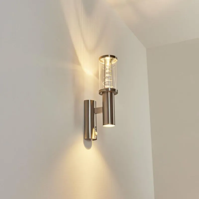 hofstein Applique murale d'extérieur Natalia Acier inoxydable, 2 lumières