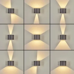 hofstein Applique murale d'extérieur Tamarin LED Anthracite, 2 lumières