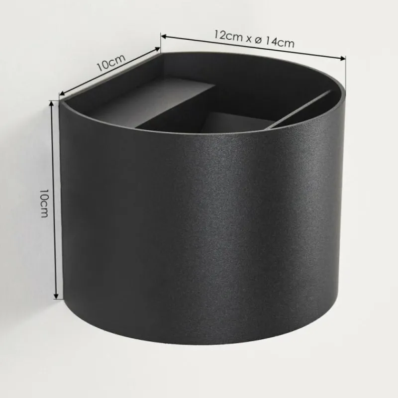 hofstein Applique murale d'extérieur Tamarin LED Noir, 2 lumières