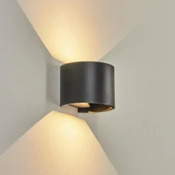 hofstein Applique murale d'extérieur Tamarin LED Noir, 2 lumières