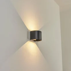 hofstein Applique murale d'extérieur Tamarin LED Noir, 2 lumières