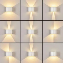 hofstein Applique murale d'extérieur Tamarin LED Blanc, 2 lumières