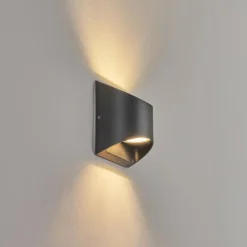 hofstein Applique murale d'extérieur Suriyaco LED Noir, 2 lumières