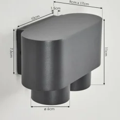 hofstein Applique murale d'extérieur Guampacha Anthracite, 2 lumières