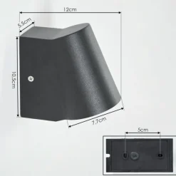 hofstein Applique murale d'extérieur Swisher LED Noir, 1 lumière