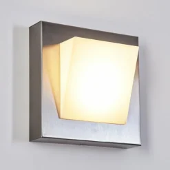 hofstein Applique murale d'extérieur Stearns LED Nickel mat, 1 lumière